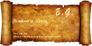 Bumbera Gina névjegykártya